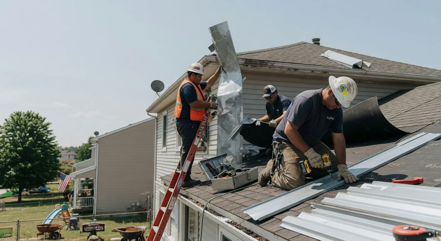 Storm Damage Metal Roof Repair in Prairie Creek, IN